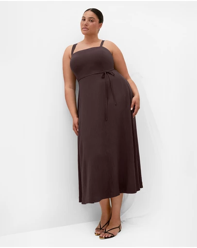 City Chic - Plus size Collins Sleeveless Maxi Dress - chocolate