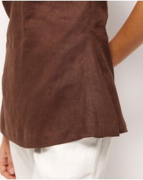 AERE - Sol Bead Trim Linen Halter Top