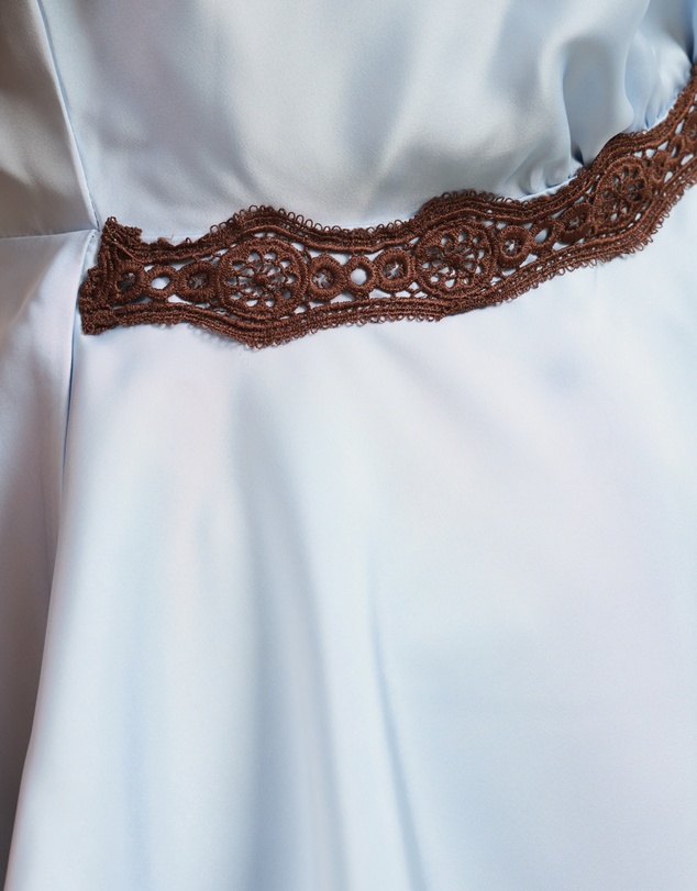 Atmos&Here Curvy - Sylvie Satin Lace Trim Top