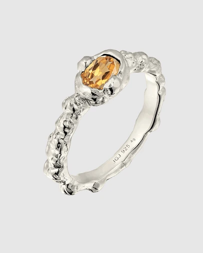 Haze & Glory - ICONIC EXCLUSIVE - Citrine Cocktail Ring in 925 Silver