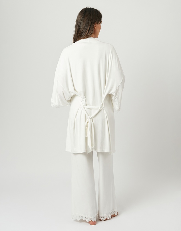 UNE PIECE - Lace Trim Modal Full Length Pyjama Set
