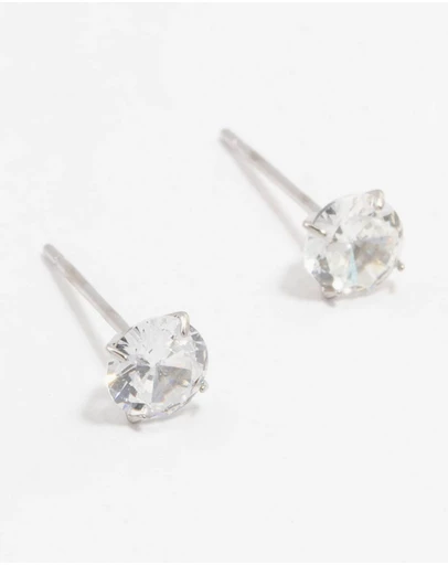 Lovisa - Waterproof Stainless Steel Cubic Zirconia Stud Earrings 5 MM