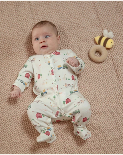 Little Stuff - Farm Friends Romper & Rattle