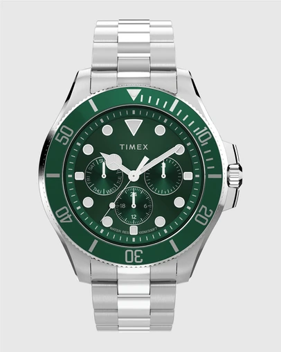 TIMEX - Harborside Coast Multifunction 43mm Stainless Steel Bracelet Watch