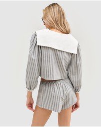 For Love & Lemons - Linen Stripe Top