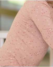 Kynd Baby - Comfy Bodysuit Long Sleeve in Pink Heart