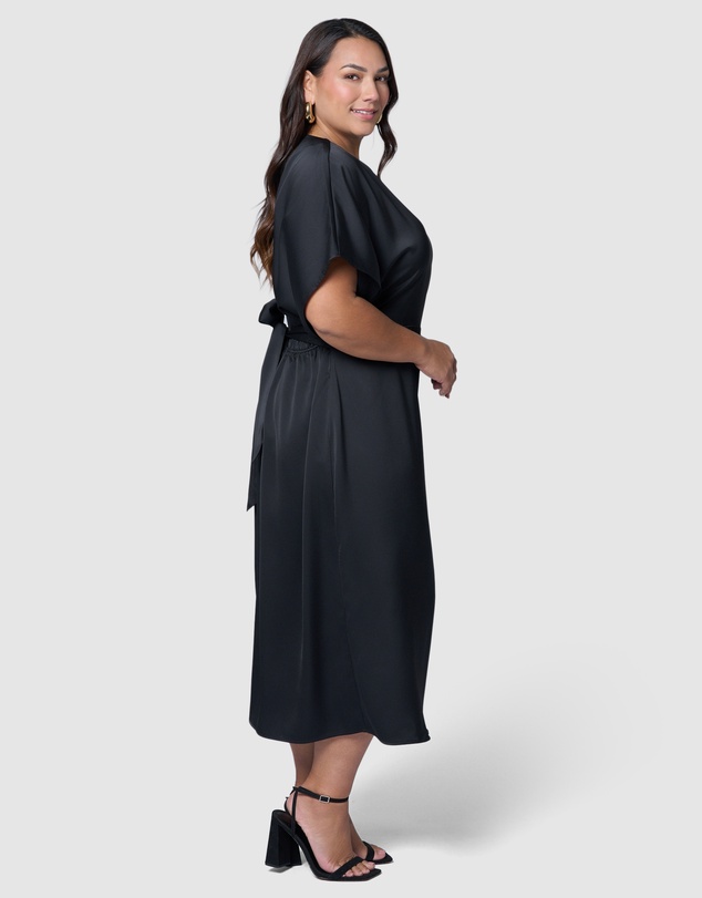 Pink Dusk by Curve Project - Lust Unleashed Satin Midi Dress