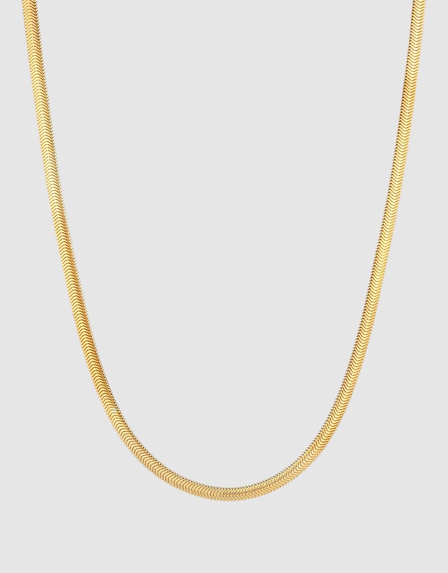 Elli Jewelry - Herringbone Chain Necklace in Gold-Plated 925 Silver