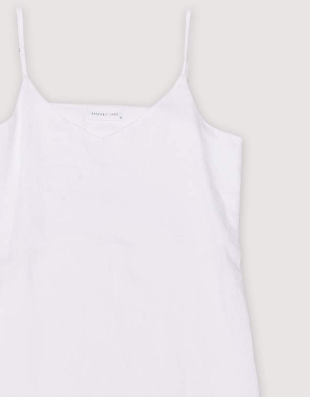 Revibe - Repaired Assembly Label Linen Slip Dress