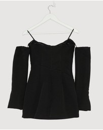 Revibe - Repaired Shona Joy Oakley Strapless Draped Mini Dress - AU 8