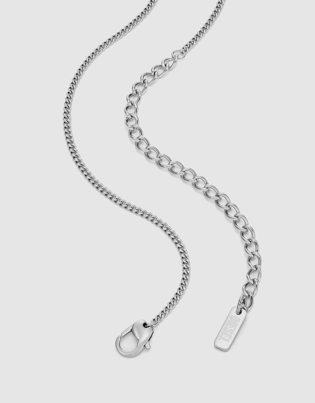 Diesel - D Logo Silver-Tone Necklace