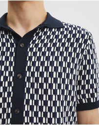 Country Road - Cotton Short Sleeve Geometric Knit Shirt