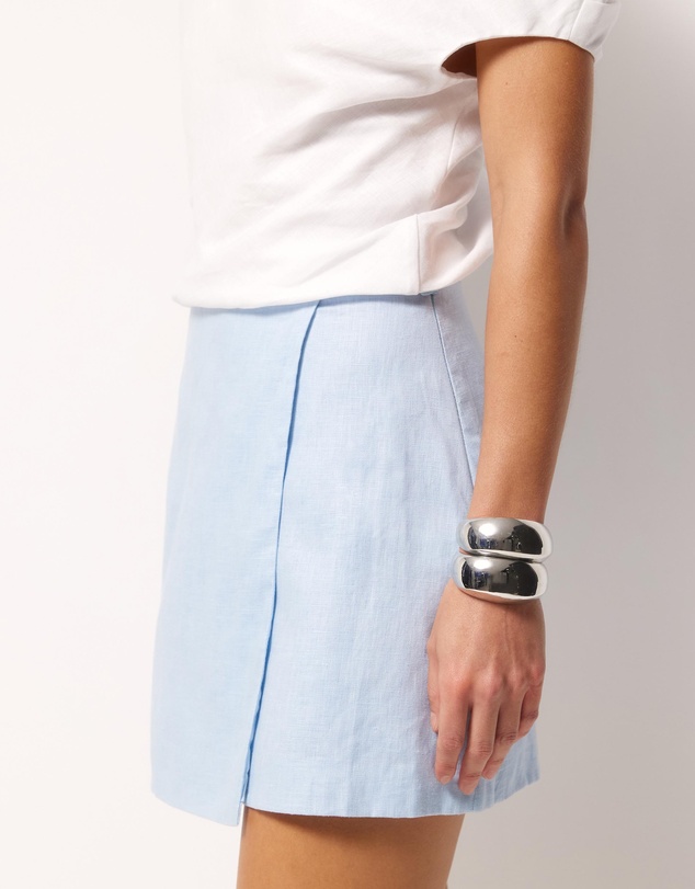 AERE - Linen Mini Wrap Skirt