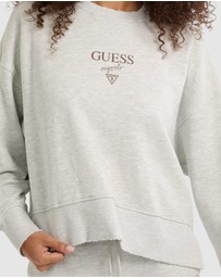 GUESS Originals - GUESS Originals Distressed Baker Crewneck Fleece Sweatshirt