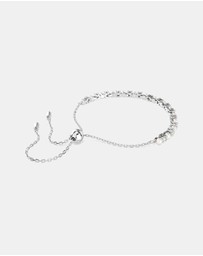 Swarovski - Matrix bracelet, Crystal pearl, Round cut, White, Rhodium plated