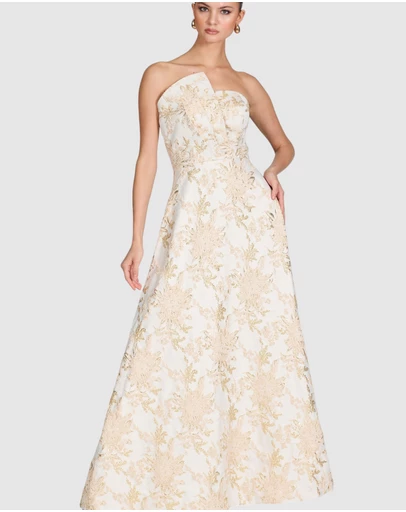 Romance by Honey and Beau - Matteau Pleated Off Shoulder Dress