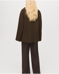 M.N.G - Oversized Wool Coat With Maxi Lapels