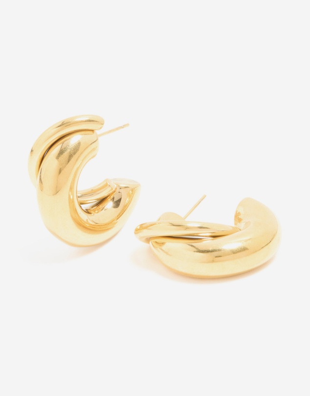 Lovisa - Waterproof Gold Plated Stainless Steel Medium Illusion Hoop Earrings