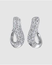 Elli Jewelry - Earrings Creole Zirconia 925 Sterling Silver