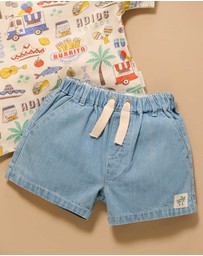 Purebaby - Pull on Denim Short -Kids-Babies