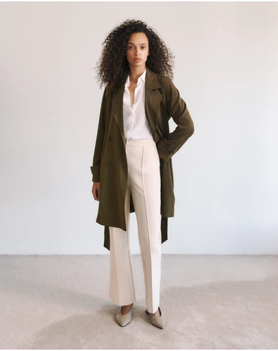 Trenery - Ponte Tailored Kick Flare Pant in Stone