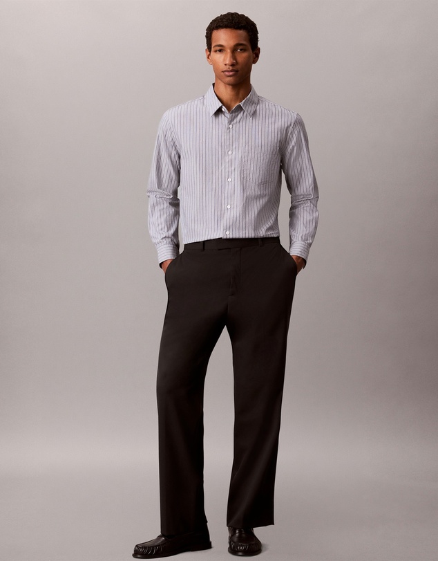 Calvin Klein - Cotton Poplin Stripe Classic Button-Down Shirt