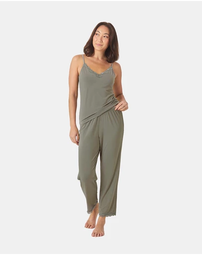 Gingerlilly - Britt Bamboo Lace Cami Long PJ