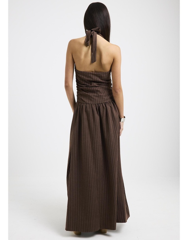Subtitled - Alex Plunge Striped Maxi Dress