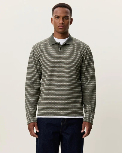 Les Deux - Knitted Stripe LS Polo