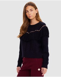 The Upside - Clara Tassel Knit Sweater - apres ski