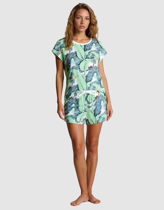 Sant And Abel - Women's Martinique® Green Banana Leaf Jersey Short PJ Set