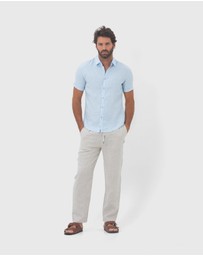Coast Clothing - Short Sleeve Linen Shirt - Summer Blue