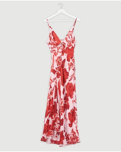 Revibe - Repaired Shona Joy Aleyna Plunged Maxi Dress - AU 12