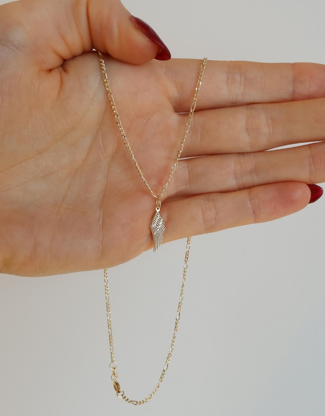 Luna Rae - Solid Gold - Angel Wing Necklace