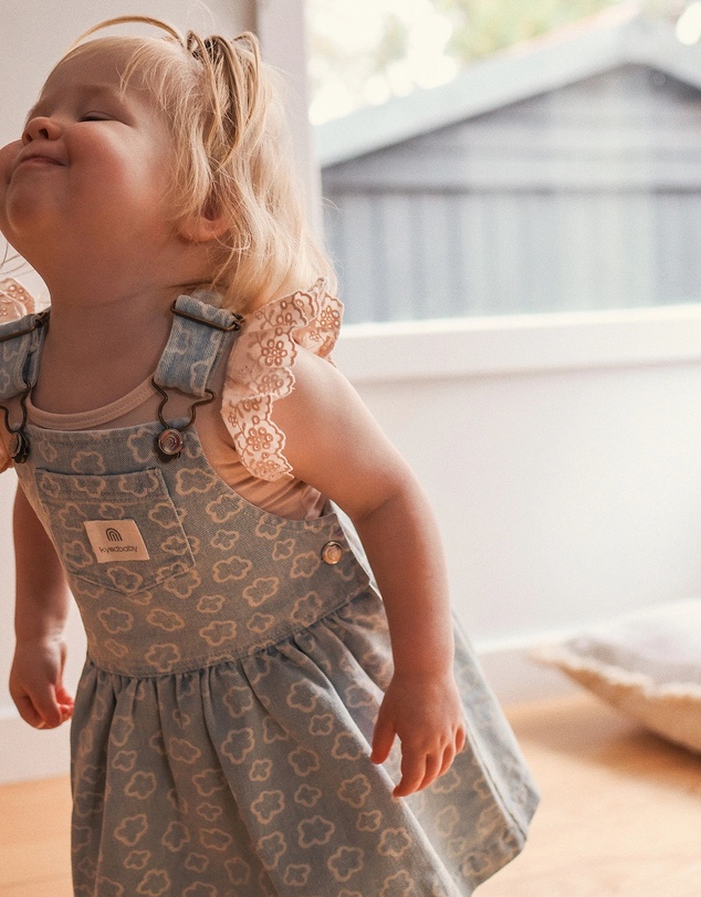 Kynd Baby - Pinafore Washed Denim - Size 2
