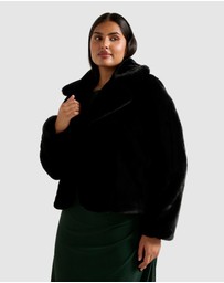 Forever New Curve - Anara Curve Panelled Faux Fur Coat