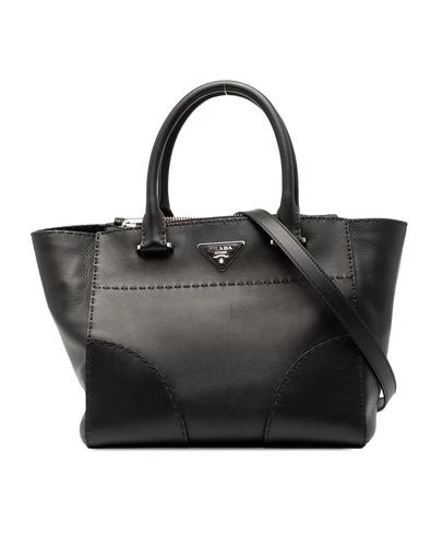 Pre-Loved by Azura Reborn - Pre-Loved Small City Calf Stitched Twin Pocket Satchel