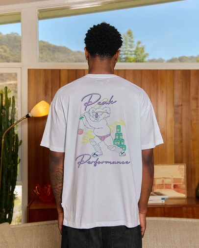Budgy Smuggler - Lightweight White Tee with Peak Performance