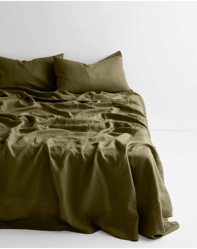 Aura Home - Emile Linen Flat Sheet