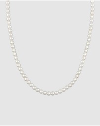 Kuzzoi - ICONIC EXCLUSIVE - Necklace Male Shell Pearl White 925 Sterling Silver Gold Plated