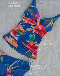 Nip Tuck Swim - Hula Hula Louise Multifit Ruched Front Tankini Top