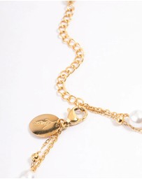 Lovisa - Waterproof Gold Plated Stainless Steel Double Layer Pearl Ball Bracelet