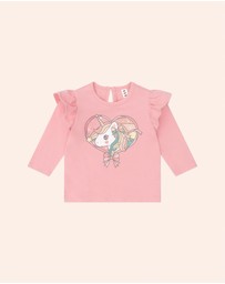Huxbaby - Whimsical Unicorn Frill Top - Babies-Kids