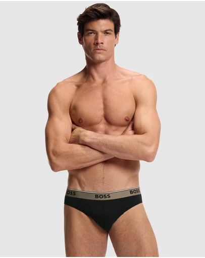 BOSS - 3-Pack Stretch Cotton Logo Wasitband Briefs