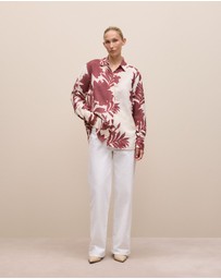 Trenery - Roselle Relaxed Shirt in Red Mahogany