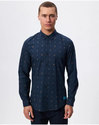 Scotch & Soda - Printed Cotton Slim-Fit Shirt