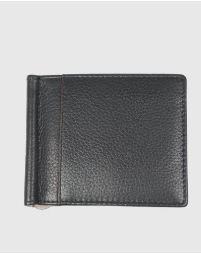 DENTS - Two-Tone Pebble Grain Leather Money Clip Wallet with RFID Blocking