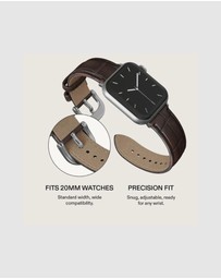 Burga - Burga Apple Watch 42/44/46/49 Leather Band - Silver Clasp Espresso
