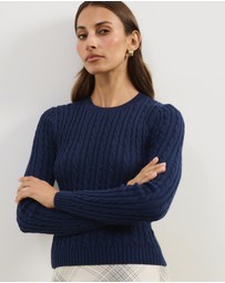 Atmos&Here - Tessa Crewneck Cable Knit Sweater