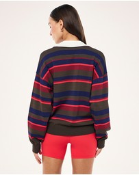 P.E Nation - Retreat Stripe Collar Knit Top
